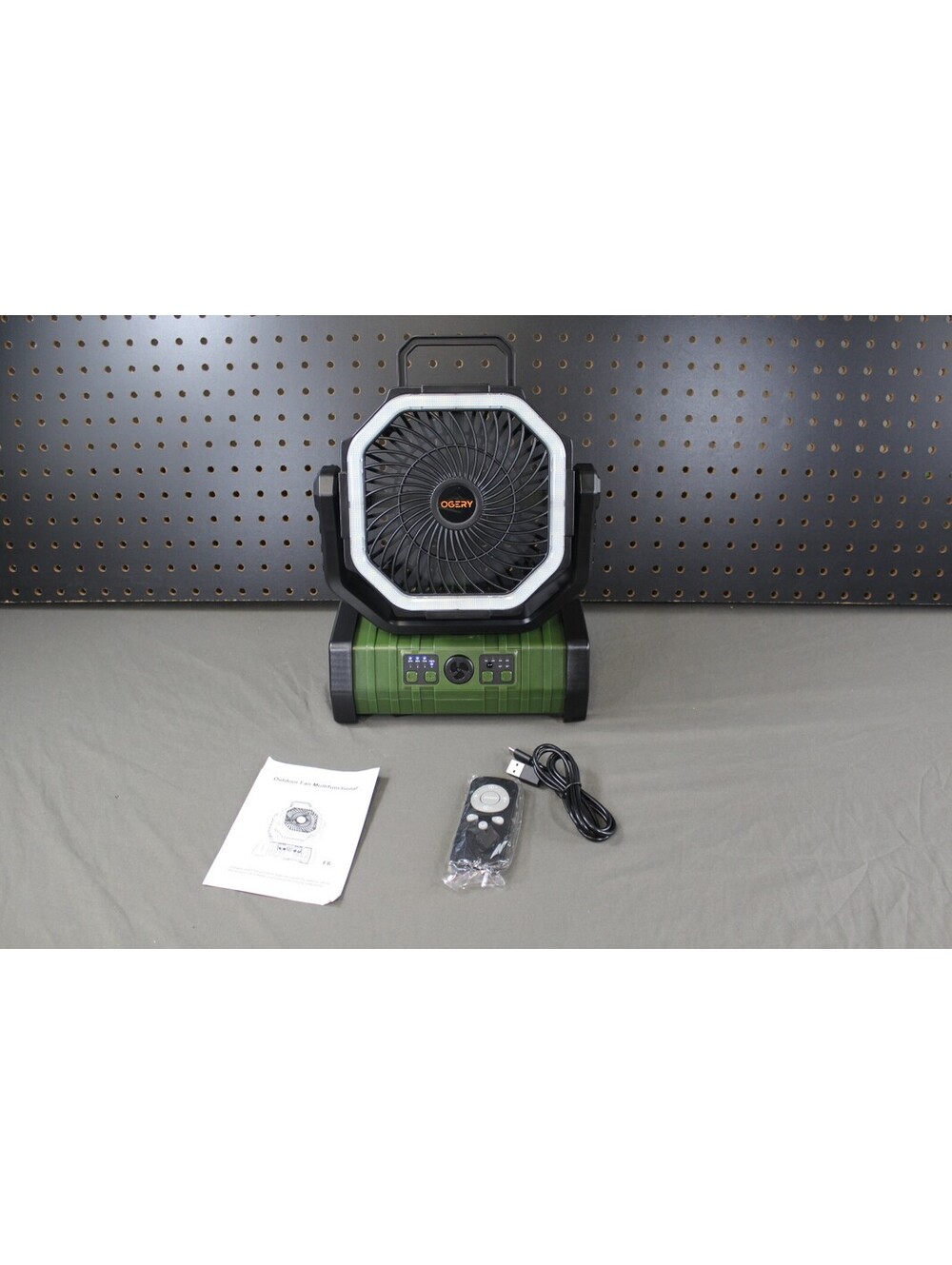 OGERY Green Portable Camping Fan with Remote